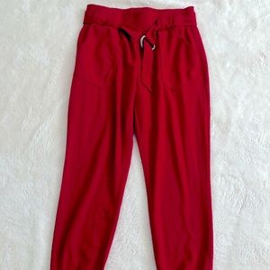 Red Joggers with Belt